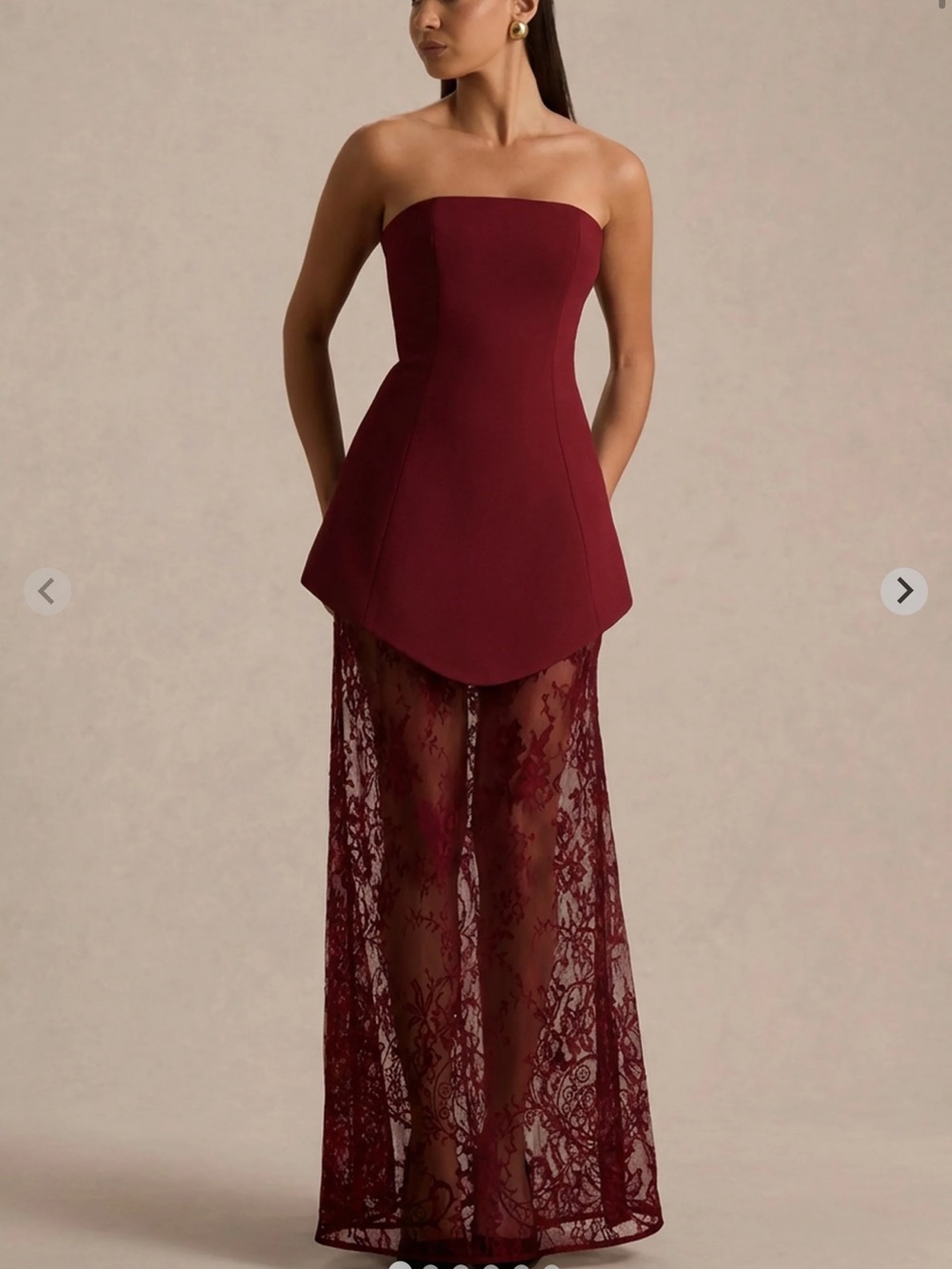Club London Brandi Burgundy Dress